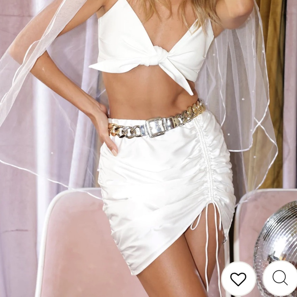 12th Tribe St. Barths White Satin Mini Skirt
